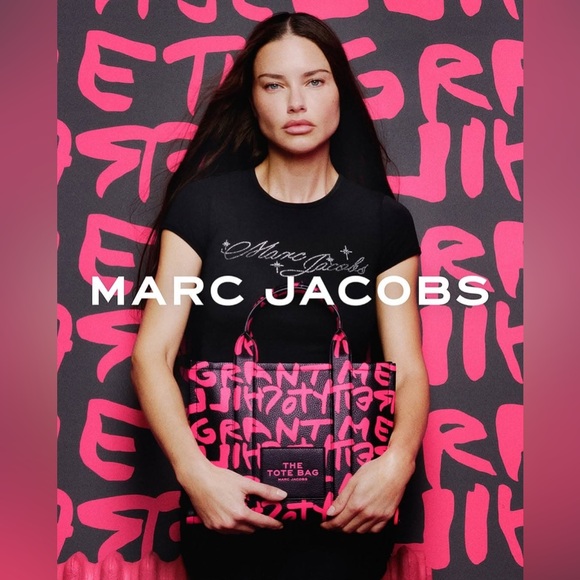 Stephen Sprouse x Marc Jacobs Medium Tote Bag Collaboration Pink Graffiti Art